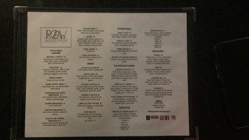 The Row Harlem menu