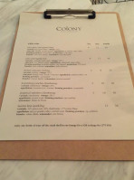 Colony Wine Merchant menu
