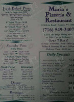 Maria's Pizza menu