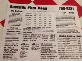 Buccilli's Cakes And Pizza menu