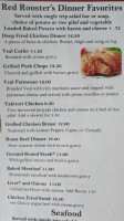 Red Rooster Grill and Pub menu