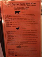 Gus's Steak House menu