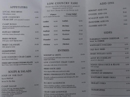 Low Country Fish Camp menu