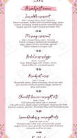 Rose Cafe menu