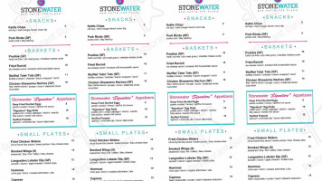 Stonewater Patio. menu