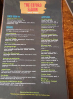 The Oxford Saloon menu