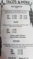 Abrana Marie's Taco Queen menu