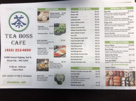 Tea Boss menu