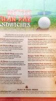 Bags Sports Pub menu