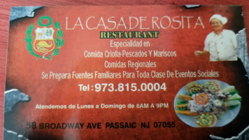 La Casa De Rosita menu