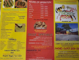 Pinches Tacos menu