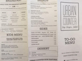 Urban Counter Wheaton menu