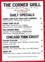 The Corner Grill menu