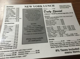 New York Lunch menu