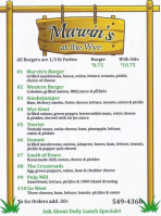 Marvin's Tavern menu