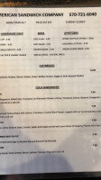 American Sandwich menu