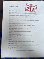 Pizzetta 211 menu