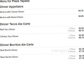 Plaza Tapatia menu