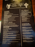 The Playwright Irish Pub menu