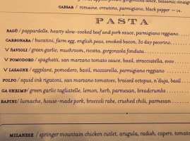 Bellina Alimentari menu