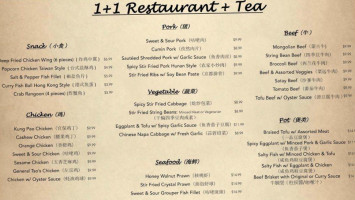 1+1 Tea menu