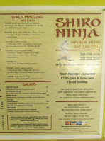 Shiro Ninja Boba menu