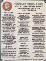 Turtle's Subs menu