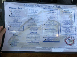 Moore Street Oyster menu