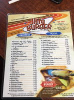 Jiffy Burger menu