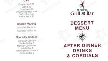 St. Moritz Grill menu