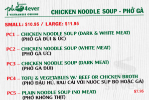 Pho4ever Fairfax menu