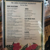 The Shack Riverfront Restaurant Outback Tiki Bar menu