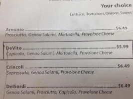 Devito's Italian Deli Sub menu