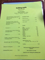 Bulldogs Cafe menu
