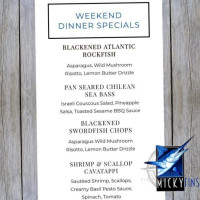 Micky Fins Grill menu