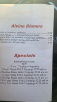 Alvino’s Downtown Pizza menu