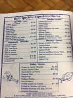 Cod Seafood menu