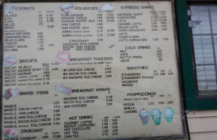 Sweeties Donuts menu