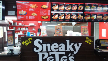 Sneaky Pete's. Hotdogs Hamburgers Breakfast, Lunch Dinner food