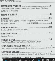 The Riverside menu