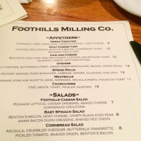 Foothills Milling Company menu