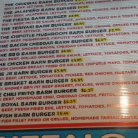 The Burger Barn menu