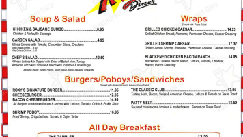 Roxy's Diner menu