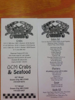 Ocm Crabs menu