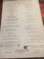The Crimson House menu