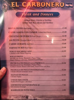 El Carbonero Restaurant menu