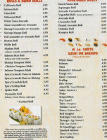 Okaeri Sushi Hibachi menu