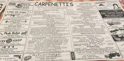 Carpenetti's Pizza menu