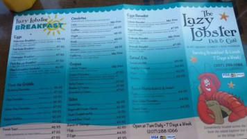 The Lazy Lobster Deli Cafe menu
