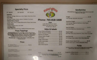 Patsy's Pizza menu